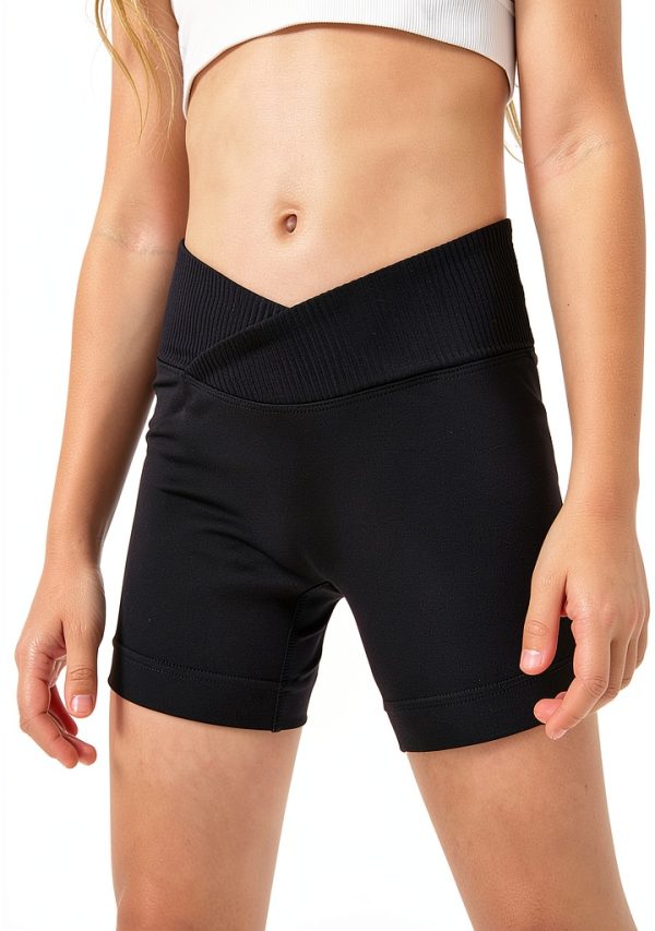 Girls Athletic Shorts Slim Tummy Control Navy Blue M7Z423-2