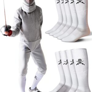 Fencing Socks Glitopper White Cotton‑Poly Blend-0