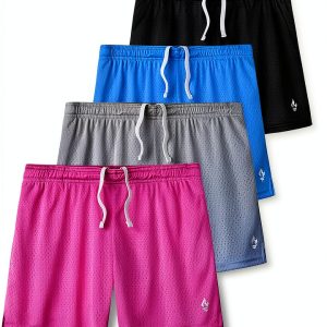Girls Athletic Shorts ActiveKids Mesh Breathable-0