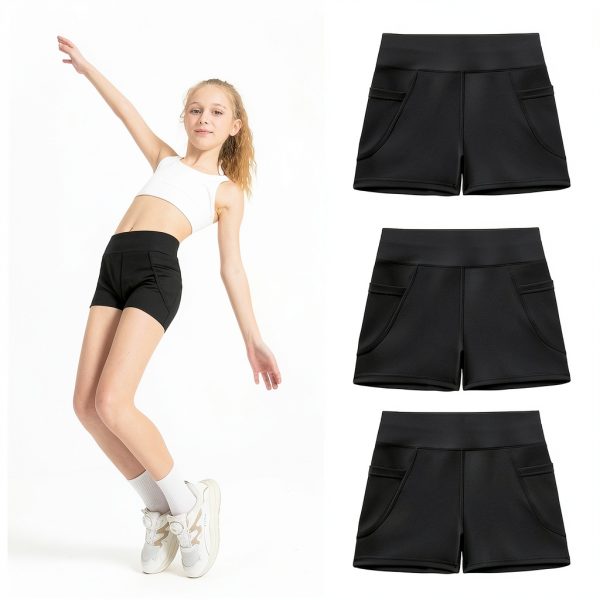 Girls Athletic Shorts by BrandName - High-Quality Spandex,-5