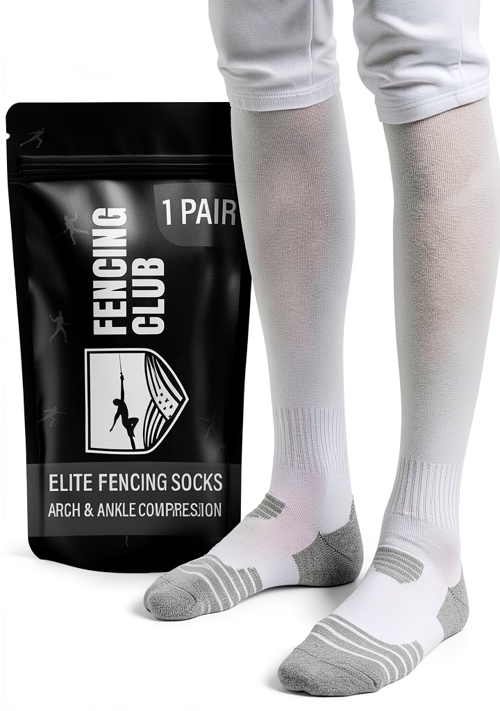 Fencer wearing Elite Socks during a bout