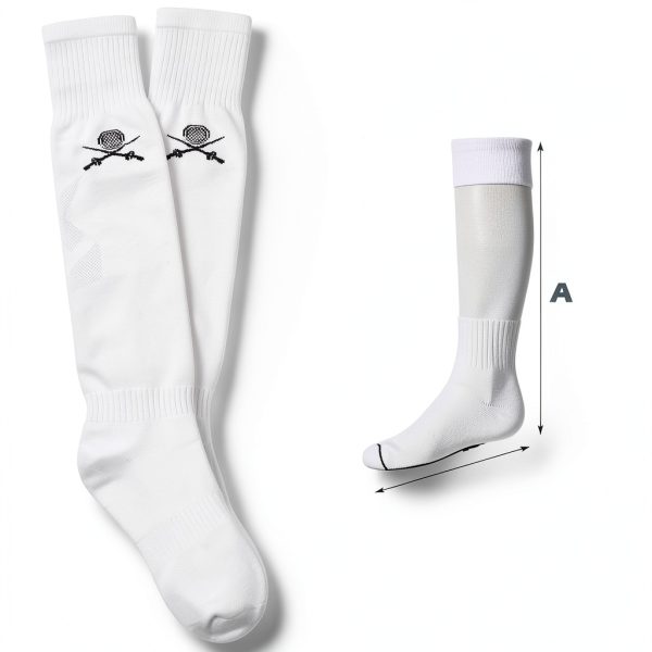 Fencing Socks Glitopper White Cotton‑Poly Blend-4