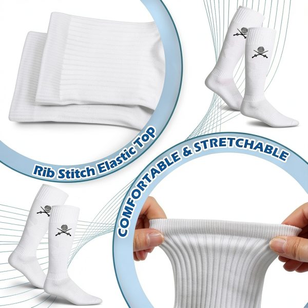 Fencing Socks Glitopper White Cotton‑Poly Blend-1