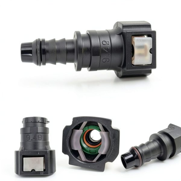 Fuel Line Quick Connector AWGUKA 2 PCS Black Straight Nylon Durable-5