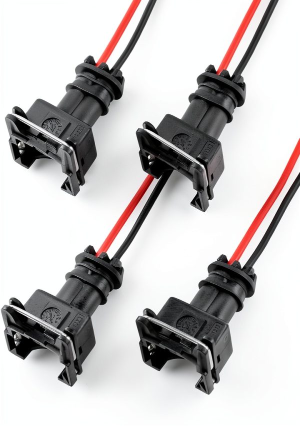 Rebvugr Fuel Injector Connector 4PCS Plug and Play ECU Adapter-0