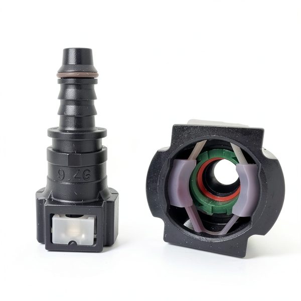 Fuel Line Quick Connector AWGUKA 2 PCS Black Straight Nylon Durable-2