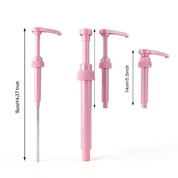 Patelai Coffee Syrup Pump Set 14 Pcs for 750ml Bottles Pink Dispenser-2