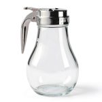 Thunder Group Syrup Dispenser with Cast Zinc Top, 14 Oz Glass Bottle-0