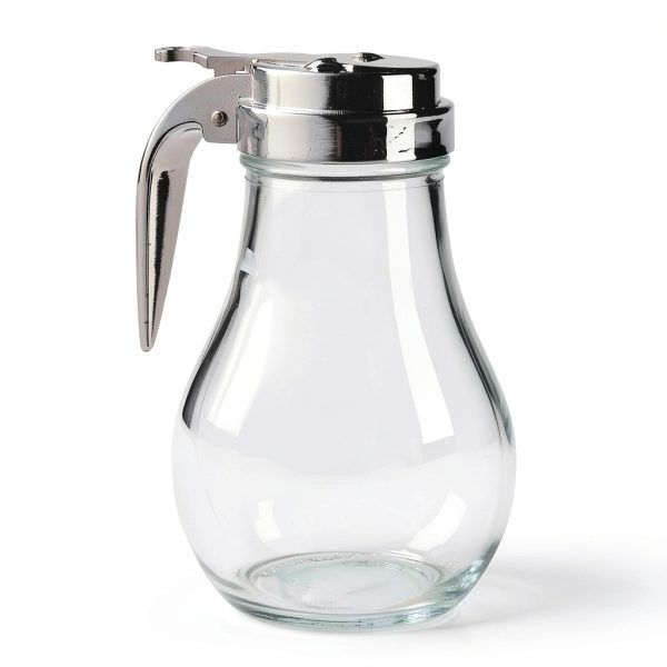 Thunder Group Syrup Dispenser with Cast Zinc Top, 14 Oz Glass Bottle-0