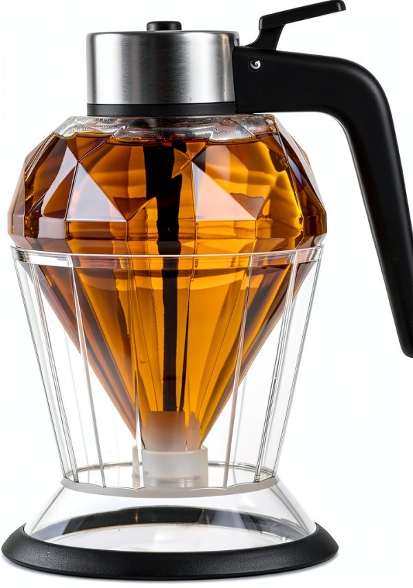6.8oz Honey Dispenser - 6" no drip Honey Dispenser Glass - with No-Drip Valve and Stand Base-1