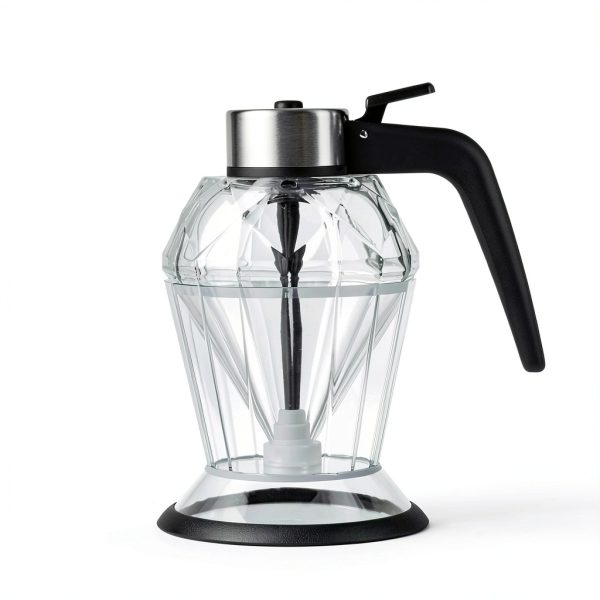 6.8oz Honey Dispenser - 6" no drip Honey Dispenser Glass - with No-Drip Valve and Stand Base-4