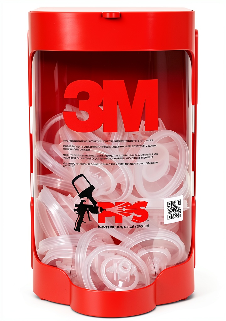 Installing PPS 3M 16299 Large Standard Midi Lid Dispenser Red Polypropylene on a wooden countertop