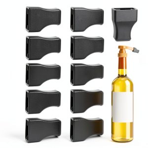 20Pcs Syrup Pump Caps, Rubber Coffee Syrup Pump Covers, Long Nozzle Lotion Bottle Pumps for Flavored Syrups, Pour Dispenser, Sugar, Condiments, Olive Oil, Liquor Bottle-0