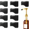 SHENLIU 20Pcs Syrup Pump Caps, Coffee Syrup Pump Covers, Syrups Pumps Covers Black Rubber Caps Portable, Coffee Syrups Dispenser Bottle Pumps For Flavored Fit Pour Dispenser, Oil Liquor Bottle-0