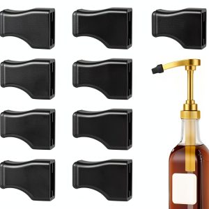 SHENLIU 20Pcs Syrup Pump Caps, Coffee Syrup Pump Covers, Syrups Pumps Covers Black Rubber Caps Portable, Coffee Syrups Dispenser Bottle Pumps For Flavored Fit Pour Dispenser, Oil Liquor Bottle-0