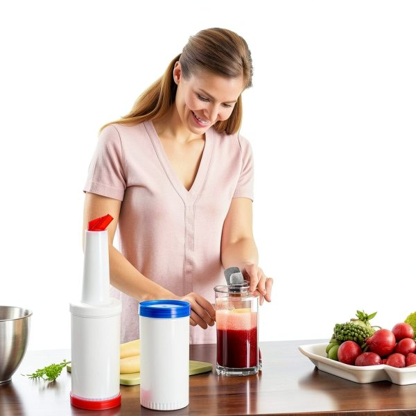 6-Piece Professional Bar Juice Pour Bottles Set - 0.9 Quart Juice Pourers for Bartending, Store and Pour Containers for Bar with Leakproof Spouts (Multicolor, 3.7x13 Inch, PP Plastic)-3