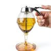 Honey Dispenser No Drip Glass 8 oz, Maple Syrup Dispenser, Honey Jar with Stand, Beautiful Honey Comb Shaped Honey Pot, Perfect Bee Decoration for Home Kitchen-2