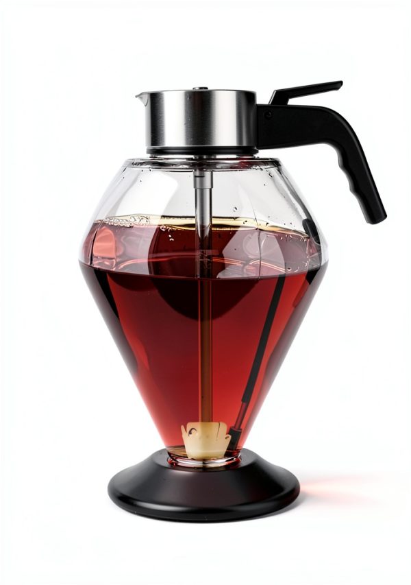 6.8oz Honey Dispenser - 6" no drip Honey Dispenser Glass - with No-Drip Valve and Stand Base-3
