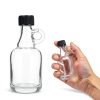 30 Pcs Supply Glass Maple Syrup Bottles 1.7 oz Black Plastic | Loop Handle, Glass Syrup Bottles with Loop Handle Tamper Evident Lids for Milk Juice Sauce-2