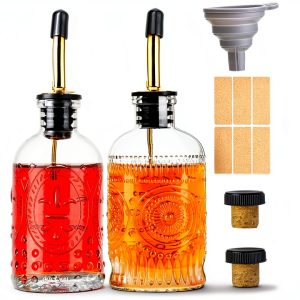 Glass Coffee Syrup Dispenser Bottles 2 Pack 7oz gegewawa Leak Proof-0