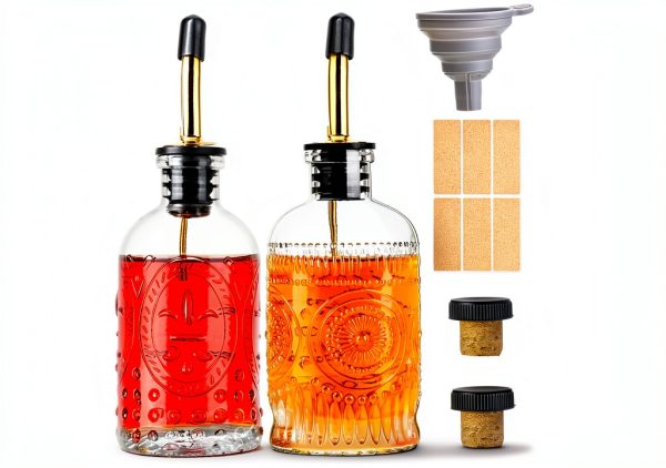 Glass Coffee Syrup Dispenser Bottles 2 Pack 7oz gegewawa Leak Proof-0