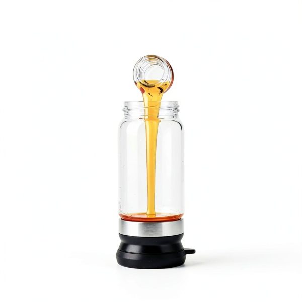 Aelga Coffee Syrup Dispenser 12 OZ Glass Bottle No Drip Handle 2 Pack-4