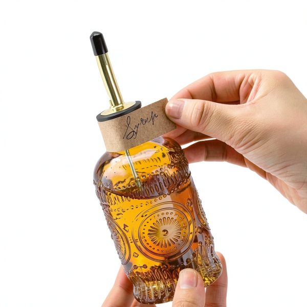 Glass Coffee Syrup Dispenser Bottles 2 Pack 7oz gegewawa Leak Proof-5