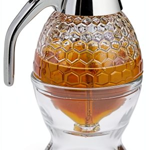 Norpro Honey Syrup Dispenser Beehive Glass with Twist Lock Lid-0