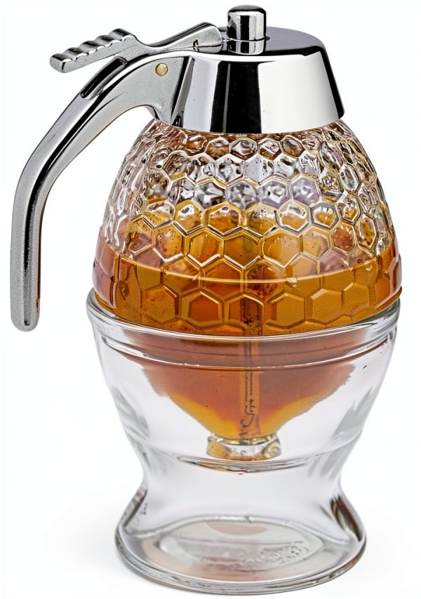 Norpro Honey Syrup Dispenser Beehive Glass with Twist Lock Lid-0