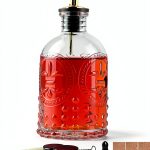 Coffee Syrup Dispenser Bottles Set 2 Pack 7 OZ Simple Small Syrup Bottles Set with Metal Pour Spout Ideal for Coffee Syrups, Condiments, Coffee bar, SC056 (2 pack)-0