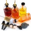 Syrup Dispenser Bottles Set, 4 Pack 7 OZ Bottles With Metal Pour Spout and Labels for Syrups, SC055 (4 Pack)-7