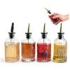 Syrup Dispenser Bottles Set, 4 Pack 7 OZ Bottles With Metal Pour Spout and Labels for Syrups, SC055 (4 Pack)-3