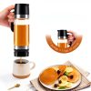Aelga Coffee Syrup Dispenser 12 OZ Glass Bottle No Drip Handle 2 Pack-1