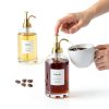 16.9 oz (500 ml) Coffee Syrup Dispenser Set - 2 Glass Bottles with Gold Pumper and Syrup Labels - Precise Dispensing and Stylish Addition to Coffee Shop, Cafe or Home Bar-2