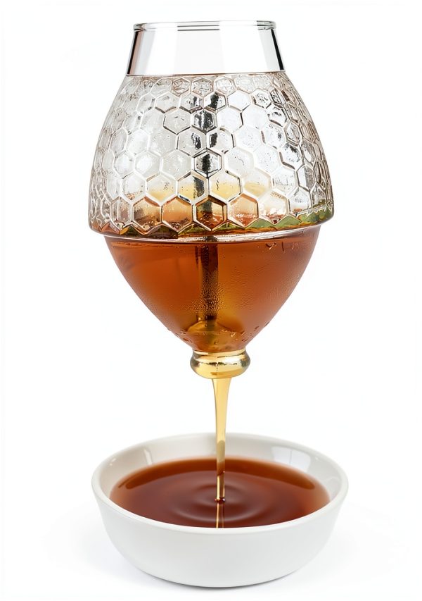 Norpro Honey Syrup Dispenser Beehive Glass with Twist Lock Lid-2