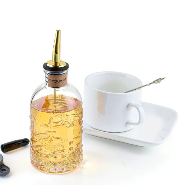 Simple Syrup Bottle 7oz Glass Coffee Dispenser by Shining Craft SC059-7