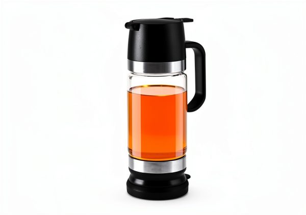Aelga Coffee Syrup Dispenser 12 OZ Glass Bottle No Drip Handle 2 Pack-3