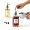 16.9 oz Coffee Syrup Dispenser Set - 4 Glass Bottles with Silver-2