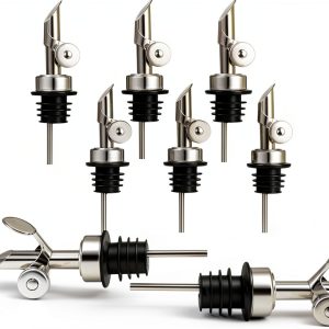 Weighted Stainless Steel Liquor Bottle Pourer 12pcs JOUTYFOR Flip-0