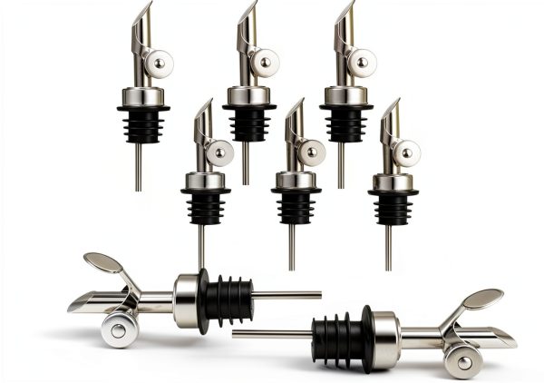 Weighted Stainless Steel Liquor Bottle Pourer 12pcs JOUTYFOR Flip-0