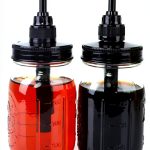 Glass Mason Syrup Bottle with Dispenser Pump 16oz Black Set GLUKIEWT-0