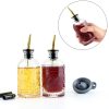 Coffee Syrup Dispenser Bottles Set 2 Pack 7 OZ Simple Small Syrup Bottles Set with Metal Pour Spout Ideal for Coffee Syrups, Condiments, Coffee bar, SC056 (2 pack)-2