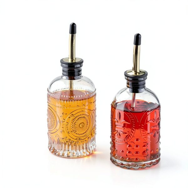 Glass Coffee Syrup Dispenser Bottles 2 Pack 7oz gegewawa Leak Proof-3