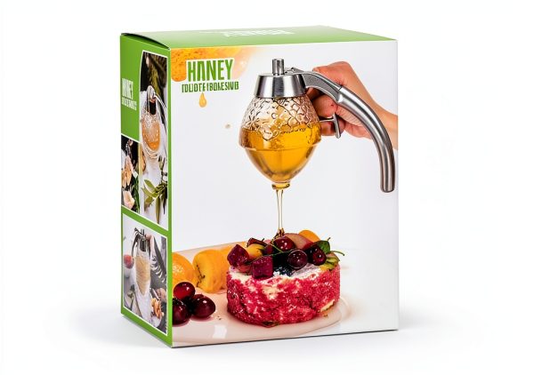 Honey Dispenser ANABIUP 8oz Clear Glass Stand No‑Drip Leak‑Proof-5
