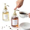Coffee Bar Forhaodejia Syrup Dispenser Set 2pcs 16.9oz Gold Glass-4