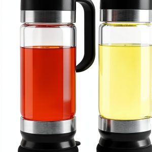 Aelga Coffee Syrup Dispenser 12 OZ Glass Bottle No Drip Handle 2 Pack-0