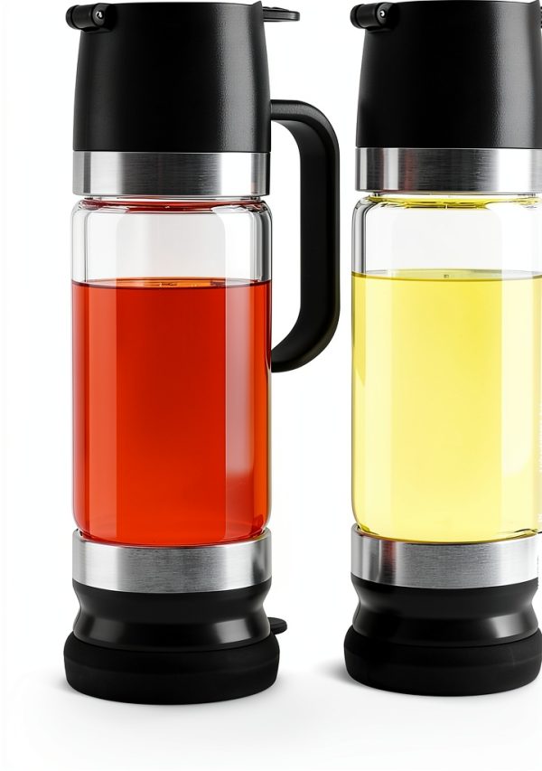 Aelga Coffee Syrup Dispenser 12 OZ Glass Bottle No Drip Handle 2 Pack-0