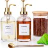 Coffee Bar Forhaodejia Syrup Dispenser Set 2pcs 16.9oz Gold Glass-0