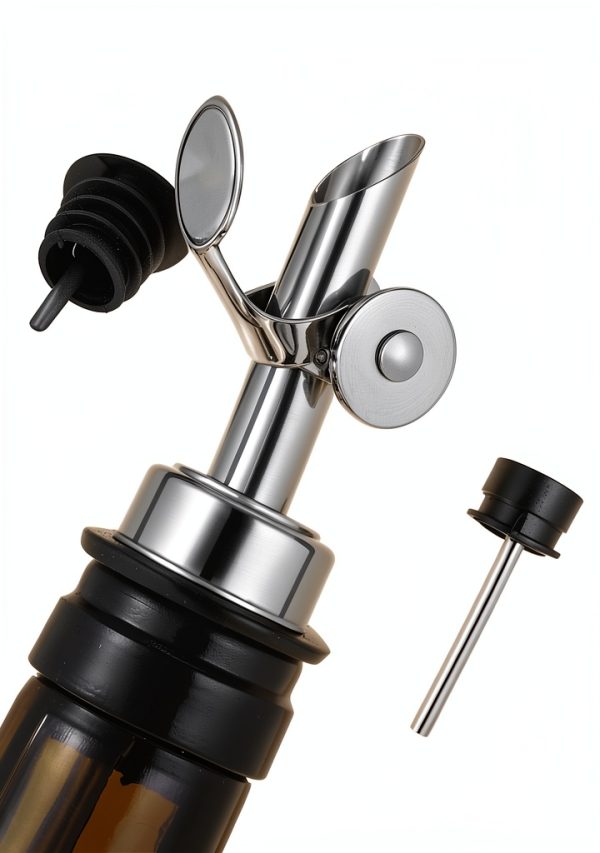 Weighted Stainless Steel Liquor Bottle Pourer 12pcs JOUTYFOR Flip-2