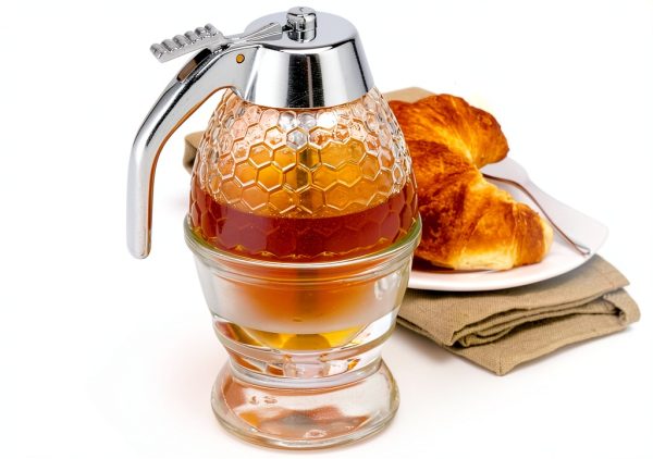 Norpro Honey Syrup Dispenser Beehive Glass with Twist Lock Lid-1